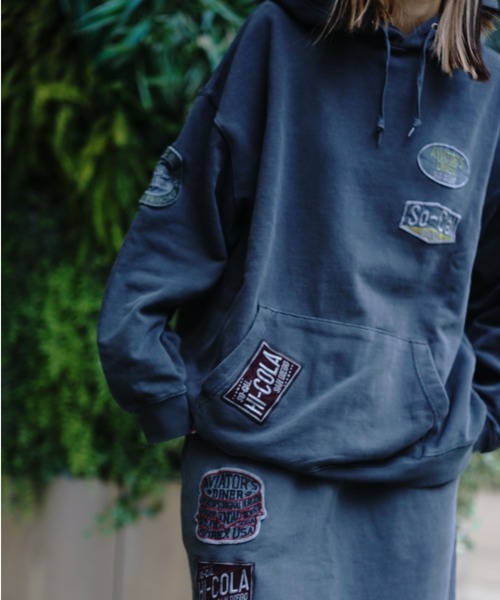 AVIREX（アヴィレックス）の「《直営店限定》WEST COAST FADE WASH PULLOVER PARKA/ ウエストコースト フェイドウォッシュ プルオーバーパーカー（パーカー・レディース・ブラック/ダークグリーン系/その他3・F）」の9枚目の写真