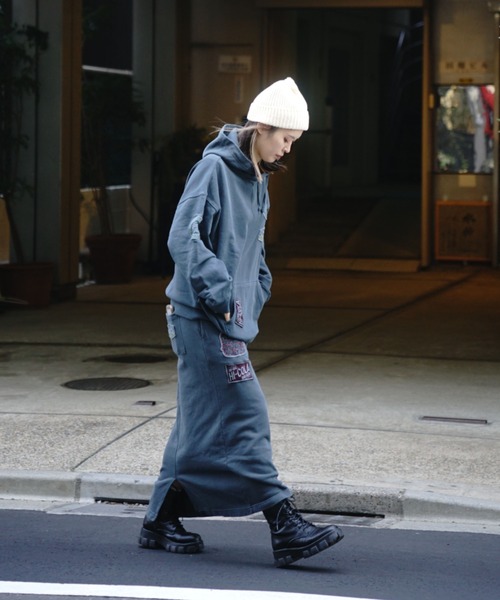 AVIREX（アヴィレックス）の「《直営店限定》WEST COAST FADE WASH PULLOVER PARKA/ ウエストコースト フェイドウォッシュ プルオーバーパーカー（パーカー・レディース・ブラック/ダークグリーン系/その他3・F）」の11枚目の写真