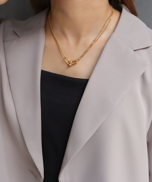 blackdia ocean(ブラックダイヤオーシャン)の「blackdia ocean ホースシューチェーンネックレス(ネックレス・レディース・シルバー/ゴールド/ピンクゴールド/ゴールド系その他/シルバー系その他・41cm/FREE)」の5枚目の写真