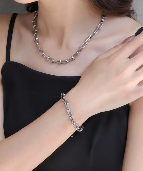 blackdia ocean(ブラックダイヤオーシャン)の「blackdia ocean ホースシューチェーンネックレス(ネックレス・レディース・シルバー/ゴールド/ピンクゴールド/ゴールド系その他/シルバー系その他・41cm/FREE)」の1枚目の写真