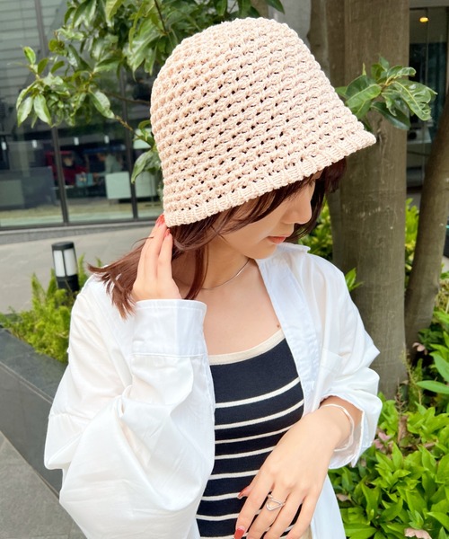 CLEA(クレア)の「クロシェ編みバケットハット(ハット・レディース・ブラック/アイボリー/ナチュラル・FREE)」の16枚目の写真