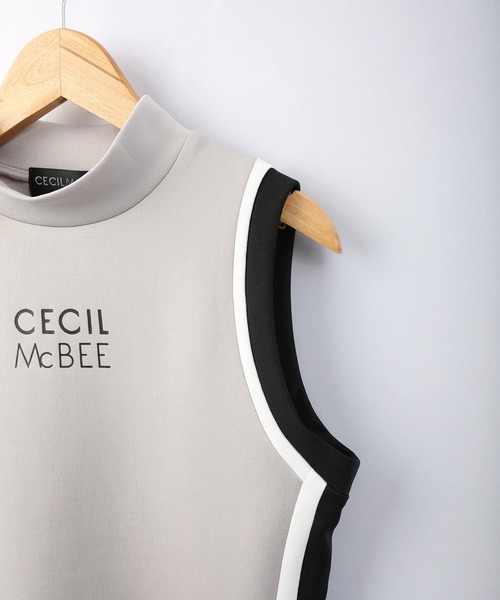 CECIL McBEE（セシルマクビー）の「CECIL McBEE green バイカラーノースリーブモックネック　GOLF（タンクトップ・レディース・グレー/ベージュ・2/1）」の14枚目の写真