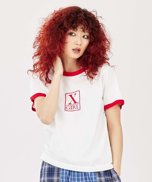 X-girl（エックスガール）の「SQUARE LOGO S/S CLASSIC RINGER
