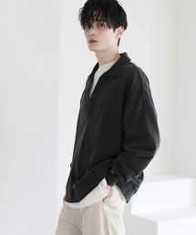 ビッグシルエットスキッパー衿裏毛スウェット