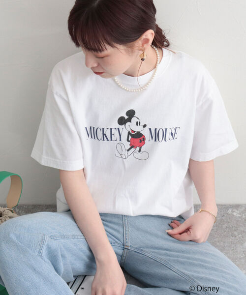 GOOD ROCK SPEED（グッドロックスピード）の「【GOOD ROCK SPEED/グッドロックスピード】MICKEY Tシャツ（Tシャツ/カットソー・レディース・ネイビー/オフホワイト・FREE）」の2枚目の写真