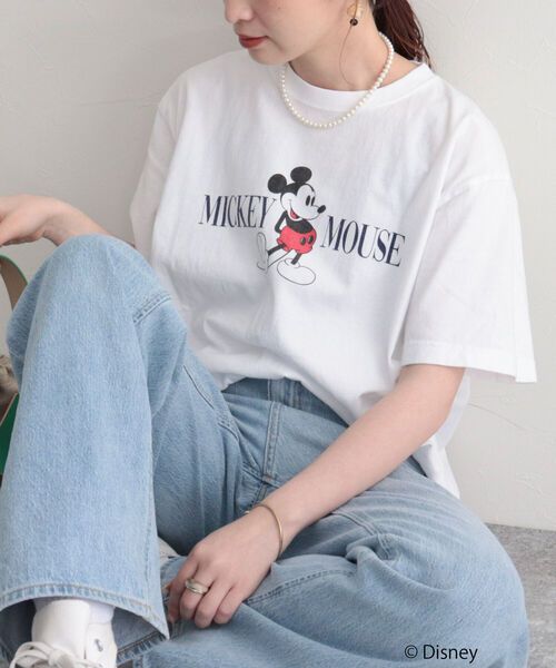 GOOD ROCK SPEED（グッドロックスピード）の「【GOOD ROCK SPEED/グッドロックスピード】MICKEY Tシャツ（Tシャツ/カットソー・レディース・ネイビー/オフホワイト・FREE）」の5枚目の写真