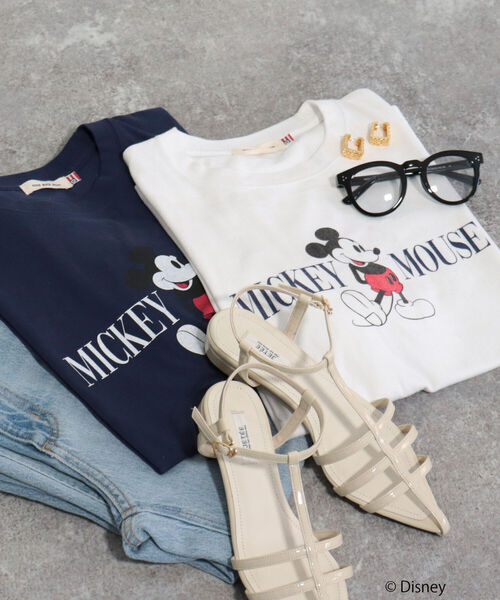 GOOD ROCK SPEED（グッドロックスピード）の「【GOOD ROCK SPEED/グッドロックスピード】MICKEY Tシャツ（Tシャツ/カットソー・レディース・ネイビー/オフホワイト・FREE）」の21枚目の写真