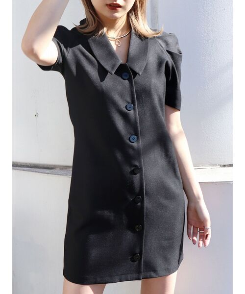 EMODA(エモダ)の「ローカラータックワンピース(ワンピース・レディース・ブラック/グレー/イエロー/ブルー・FREE)」の2枚目の写真