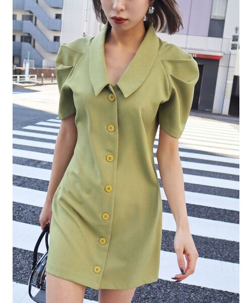 EMODA(エモダ)の「ローカラータックワンピース(ワンピース・レディース・ブラック/グレー/イエロー/ブルー・FREE)」の5枚目の写真