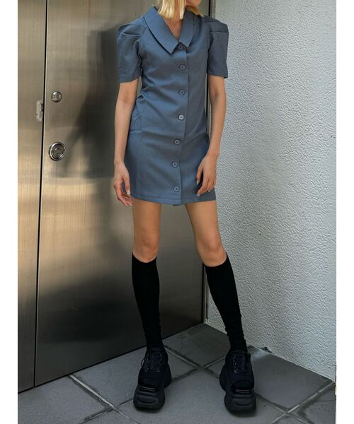 EMODA(エモダ)の「ローカラータックワンピース(ワンピース・レディース・ブラック/グレー/イエロー/ブルー・FREE)」の8枚目の写真