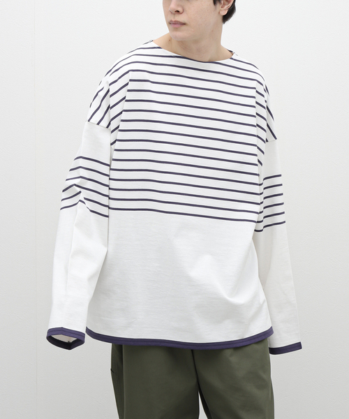 marka(マーカ)の「【MARKA / マーカ】PANEL BORDER BASQUE SHIRT(Tシャツ/カットソー・メンズ・ブラック/ホワイト・1/2)」の1枚目の写真