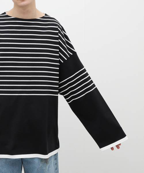 marka(マーカ)の「【MARKA / マーカ】PANEL BORDER BASQUE SHIRT(Tシャツ/カットソー・メンズ・ブラック/ホワイト・1/2)」の15枚目の写真