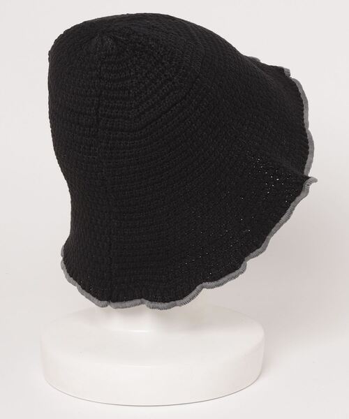 WEGO(ウィゴー)の「WEGO/パイピングニットハット(ハット・レディース・オフホワイト/ブラック/サックスブルー・FREE)」の4枚目の写真