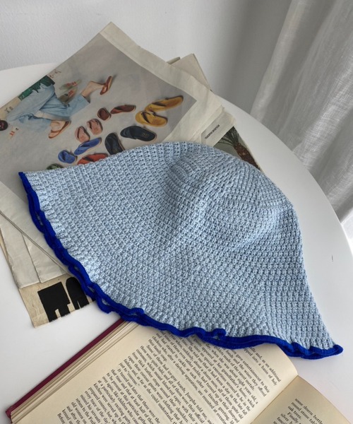 WEGO(ウィゴー)の「WEGO/パイピングニットハット(ハット・レディース・オフホワイト/ブラック/サックスブルー・FREE)」の3枚目の写真