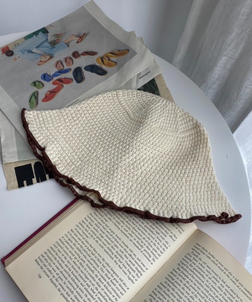 WEGO(ウィゴー)の「WEGO/パイピングニットハット(ハット・レディース・オフホワイト/ブラック/サックスブルー・FREE)」の7枚目の写真