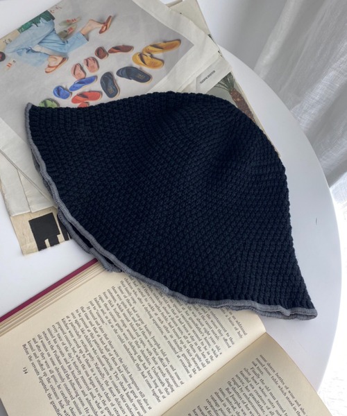 WEGO(ウィゴー)の「WEGO/パイピングニットハット(ハット・レディース・オフホワイト/ブラック/サックスブルー・FREE)」の5枚目の写真