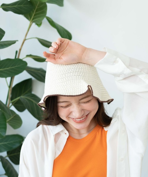 WEGO(ウィゴー)の「WEGO/パイピングニットハット(ハット・レディース・オフホワイト/ブラック/サックスブルー・FREE)」の9枚目の写真