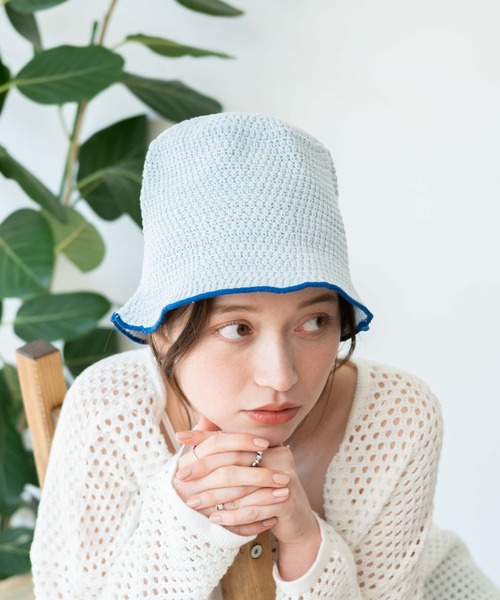 WEGO(ウィゴー)の「WEGO/パイピングニットハット(ハット・レディース・オフホワイト/ブラック/サックスブルー・FREE)」の16枚目の写真