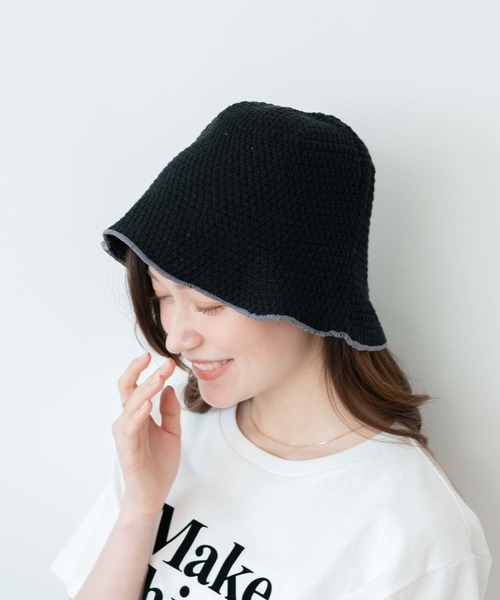 WEGO(ウィゴー)の「WEGO/パイピングニットハット(ハット・レディース・オフホワイト/ブラック/サックスブルー・FREE)」の14枚目の写真
