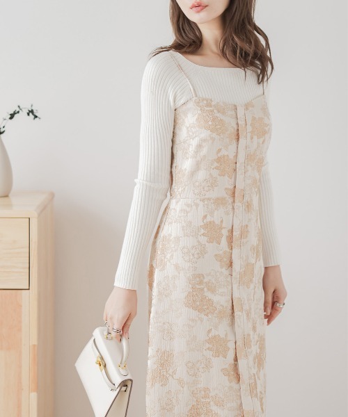AMELY（エミリー）の「花柄ワンピース（ワンピース・レディース・ベージュ/ネイビー/ブルー・M/L）」の15枚目の写真