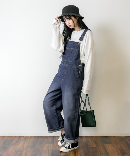 atONE（アットワン）の「atONE 大人カジュアルデニムサロペット（サロペット/オーバーオール・レディース・ネイビー/ライトブルー/ダークネイビー/ブルー/グレー系その他6・LL/4L/L/3L/M）」の16枚目の写真