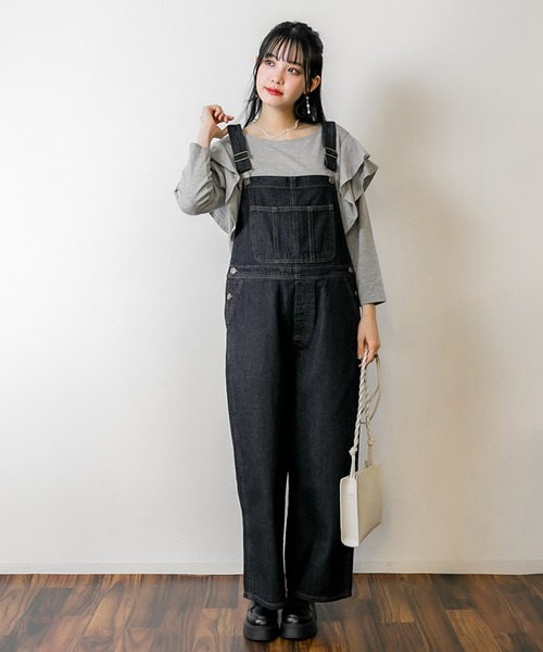 春夏大人カジュアルデニムサロペット のらスタイル サロペット デニムサロペット オーバーオール