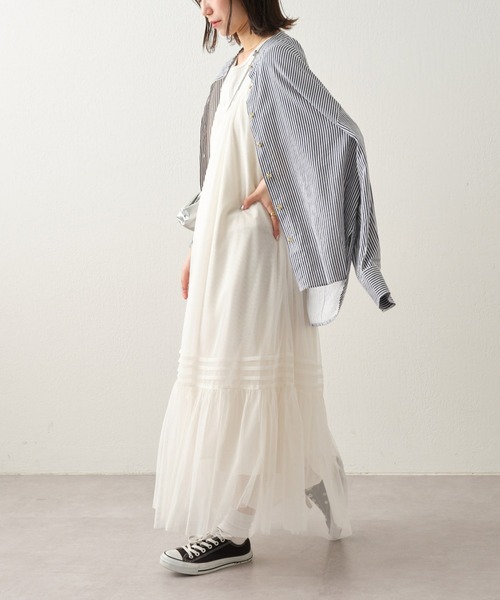 CIAOPANIC TYPY（チャオパニックティピー）の「【インナー付き】チュールキャミワンピース（ワンピース・レディース・ホワイト/ブラック・ONE SIZE）」の2枚目の写真