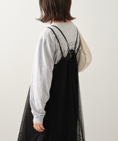 CIAOPANIC TYPY（チャオパニックティピー）の「【インナー付き】チュールキャミワンピース（ワンピース・レディース・ホワイト/ブラック・ONE SIZE）」の4枚目の写真