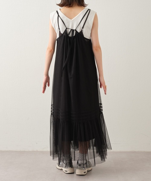 CIAOPANIC TYPY（チャオパニックティピー）の「【インナー付き】チュールキャミワンピース（ワンピース・レディース・ホワイト/ブラック・ONE SIZE）」の16枚目の写真