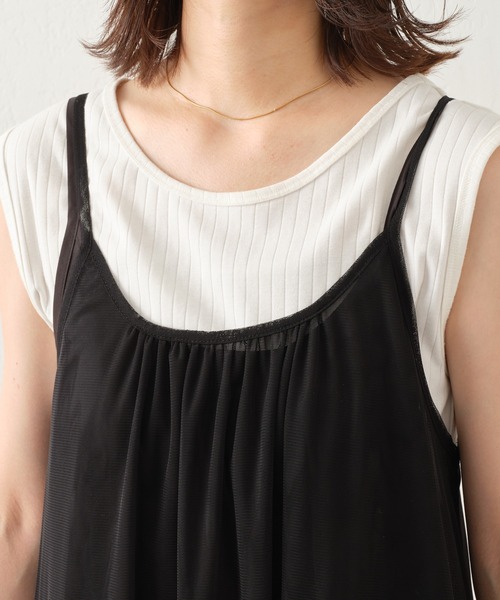 CIAOPANIC TYPY（チャオパニックティピー）の「【インナー付き】チュールキャミワンピース（ワンピース・レディース・ホワイト/ブラック・ONE SIZE）」の17枚目の写真
