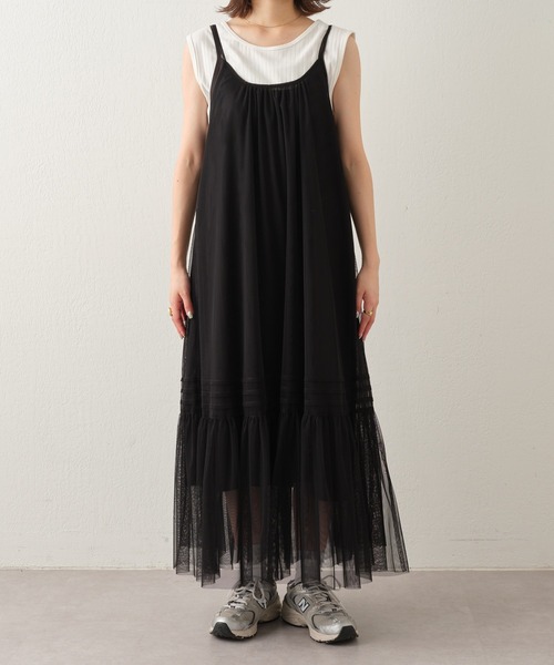 CIAOPANIC TYPY（チャオパニックティピー）の「【インナー付き】チュールキャミワンピース（ワンピース・レディース・ホワイト/ブラック・ONE SIZE）」の14枚目の写真