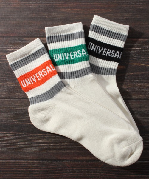 UNIVERSAL OVERALL(ユニバーサルオーバーオール)の「【UNIVERSAL OVERALL/ユニバーサルオーバーオール】3Pソックス リラインソックスクルー/靴下(ソックス/靴下・メンズ・ブラック系/ホワイト系・25-27CM)」の2枚目の写真
