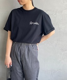 [GYMPHLEX/ジムフレックス] コットンジャージー ワンポイントロゴ刺繍Tシャツ