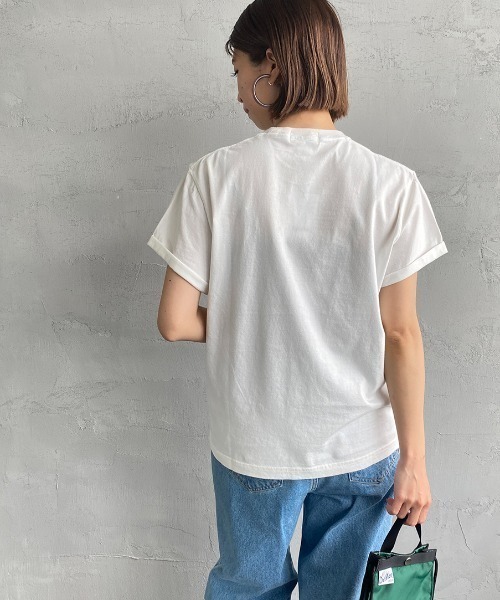 GYMPHLEX（ジムフレックス）の「[GYMPHLEX/ジムフレックス] コットンジャージー ワンポイントロゴ刺繍Tシャツ（Tシャツ/カットソー・レディース・ホワイト/チャコールグレー/ブラック/ライトブルー/ホワイト×ネイビー・14/M/L）」の18枚目の写真