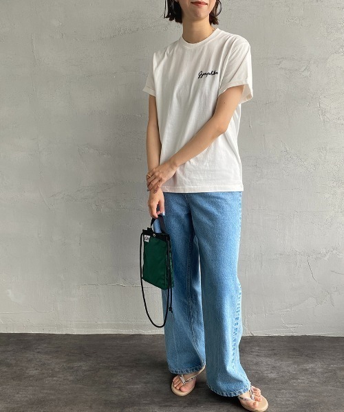 tシャツ 「GYMPHLEX/ジムフレックス」 コットンジャージー ワンポイントロゴ刺繍Tシャツ レディース メンズ セール】[GYMPHLEX/ジムフレックス] コットンジャージー ワン