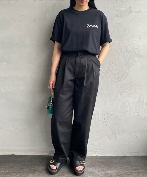 GYMPHLEX/ジムフレックス] コットンジャージー ワンポイントロゴ刺繍T