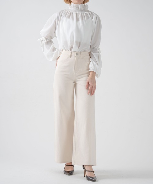 qumerry.（キュメリ）の「袖ボリュームシャツ（シャツ/ブラウス・レディース・ブラック/ホワイト・FREE）」の3枚目の写真