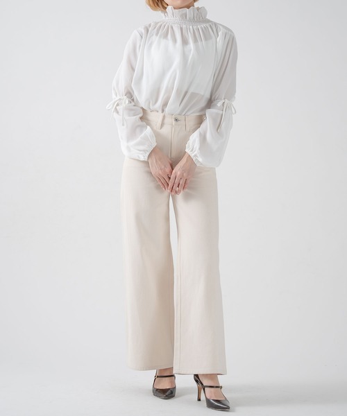 qumerry.（キュメリ）の「袖ボリュームシャツ（シャツ/ブラウス・レディース・ブラック/ホワイト・FREE）」の4枚目の写真