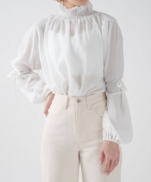 qumerry.（キュメリ）の「袖ボリュームシャツ（シャツ/ブラウス・レディース・ブラック/ホワイト・FREE）」の9枚目の写真