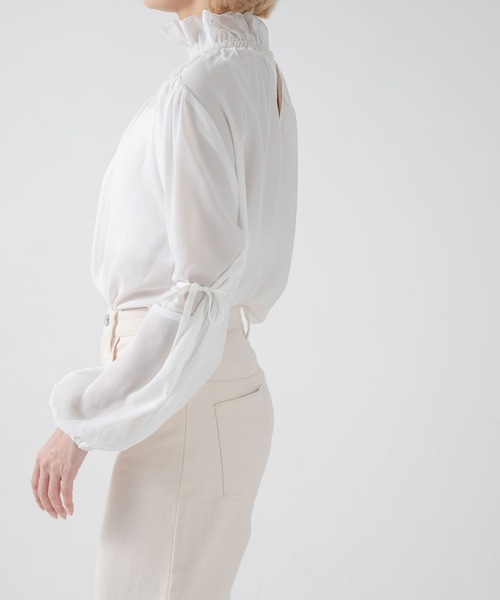 qumerry.（キュメリ）の「袖ボリュームシャツ（シャツ/ブラウス・レディース・ブラック/ホワイト・FREE）」の11枚目の写真