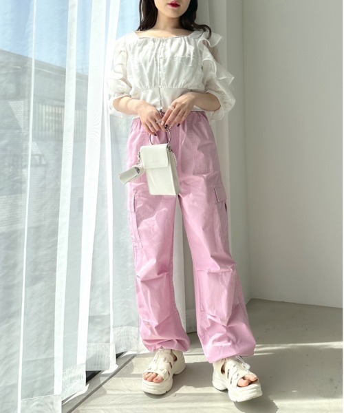 OLIVE des OLIVE（オリーブデオリーブ）の「オープンフリル袖ブラウス　1031040240（シャツ/ブラウス・レディース・ブラック/オフホワイト/ラベンダー/ブラック系その他・FREE）」の7枚目の写真