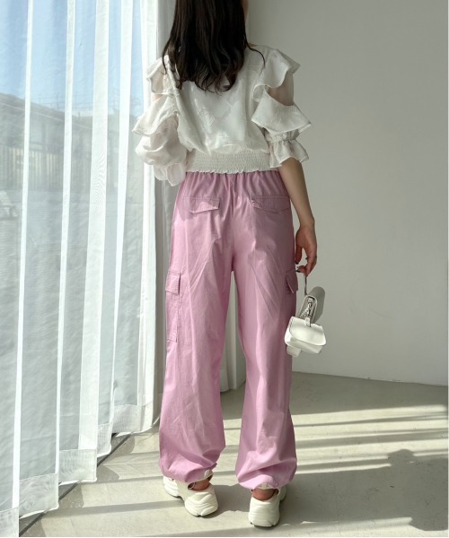 OLIVE des OLIVE（オリーブデオリーブ）の「オープンフリル袖ブラウス　1031040240（シャツ/ブラウス・レディース・ブラック/オフホワイト/ラベンダー/ブラック系その他・FREE）」の9枚目の写真