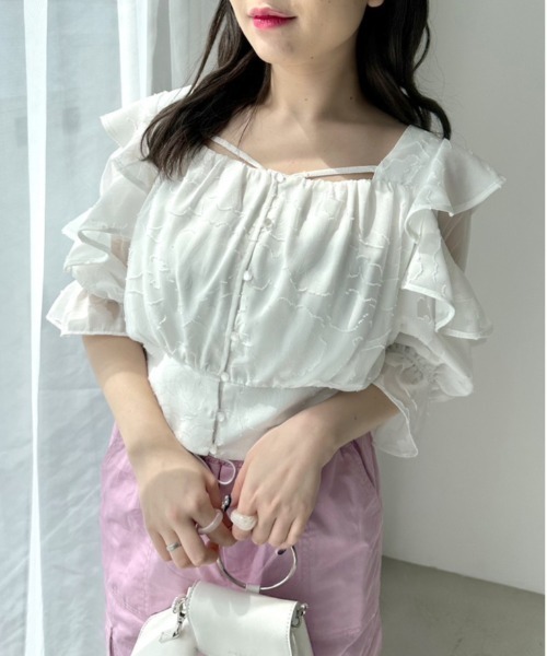 OLIVE des OLIVE（オリーブデオリーブ）の「オープンフリル袖ブラウス　1031040240（シャツ/ブラウス・レディース・ブラック/オフホワイト/ラベンダー/ブラック系その他・FREE）」の10枚目の写真