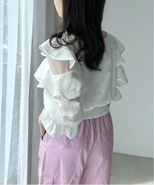 OLIVE des OLIVE（オリーブデオリーブ）の「オープンフリル袖ブラウス　1031040240（シャツ/ブラウス・レディース・ブラック/オフホワイト/ラベンダー/ブラック系その他・FREE）」の11枚目の写真