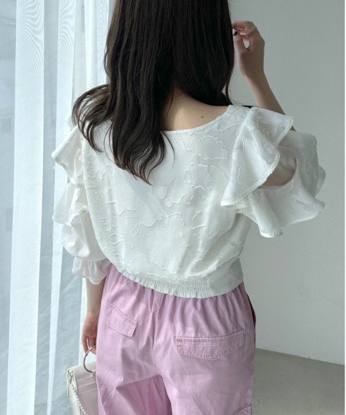 OLIVE des OLIVE（オリーブデオリーブ）の「オープンフリル袖ブラウス　1031040240（シャツ/ブラウス・レディース・ブラック/オフホワイト/ラベンダー/ブラック系その他・FREE）」の12枚目の写真