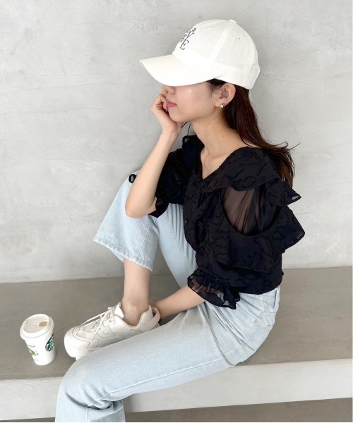 OLIVE des OLIVE（オリーブデオリーブ）の「オープンフリル袖ブラウス　1031040240（シャツ/ブラウス・レディース・ブラック/オフホワイト/ラベンダー/ブラック系その他・FREE）」の14枚目の写真