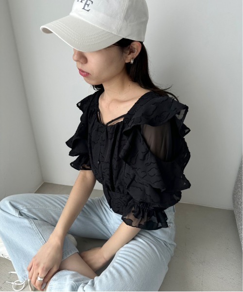 OLIVE des OLIVE（オリーブデオリーブ）の「オープンフリル袖ブラウス　1031040240（シャツ/ブラウス・レディース・ブラック/オフホワイト/ラベンダー/ブラック系その他・FREE）」の15枚目の写真