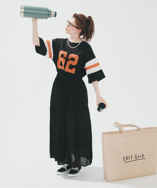 EDIT Gris(エディットグリ)の「【ユニセックスで着用可能】ナンバリングTシャツ(Tシャツ/カットソー・レディース・グリーン/ネイビー・FREE)」の18枚目の写真