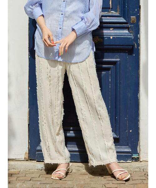 Sugar spoon（シュガースプーン）の「・SUGAR SPOON フリンジジャカードパンツ（その他パンツ・レディース・ライトグレー/アイボリー/ブラック・FREE）」の5枚目の写真