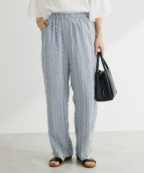 Sugar spoon（シュガースプーン）の「・SUGAR SPOON フリンジジャカードパンツ（その他パンツ・レディース・ライトグレー/アイボリー/ブラック・FREE）」の3枚目の写真